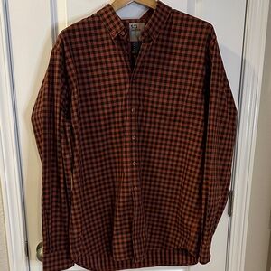 5.11 Tactical Men's Plaid Button-Up Shirt - Rust Orange & Black XL
